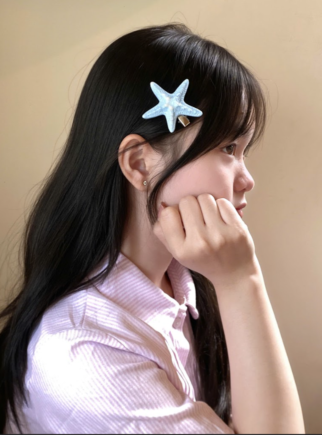 Mẫu dùng kẹp tóc sao biển
